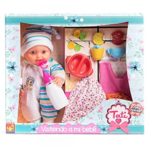 TATI Bebote con prendas con sonido 32 cm Estuche Visor