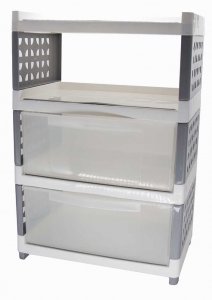 CAJONERA PLASTICA X 2 CAJONES + 1 ESTANT
