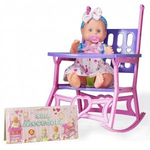 Silla Mecedora con Bebe 32 cm En Bolsa