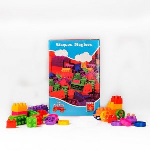 Bloques con ruedas x 56 piezas En Caja