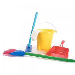 Kit de Limpieza con escobillon, balde y trapo En Bolsa
