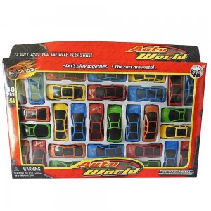SET EN BLISTER DE AUTOS DE METAL POR 30 PIEZAS. 34 CM X 21 CM X 2 CM. 1 SOLO MODELO