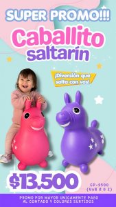 Oferta Caballito saltarin de plastisol colores surtidos 53x57x23 Desinflado
